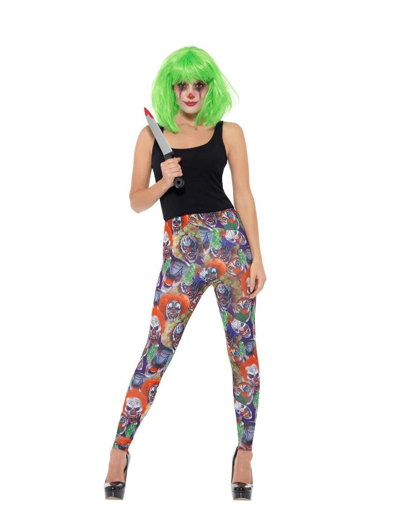 creepy clown legging halloween