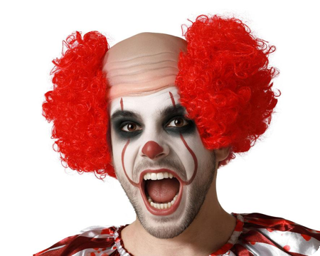 Criminal clown wig bald with red curls 100gr