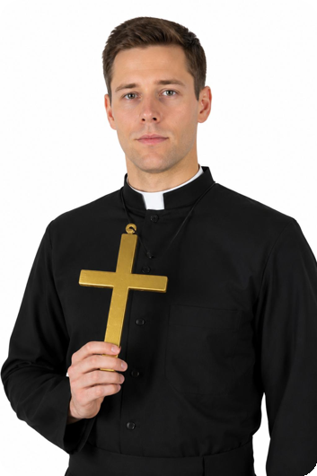Croix en plastique doré Pater collier