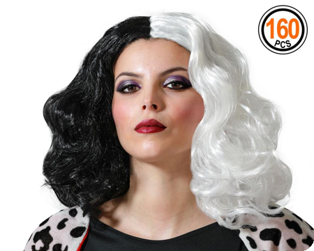 Cruella Wig Black-White