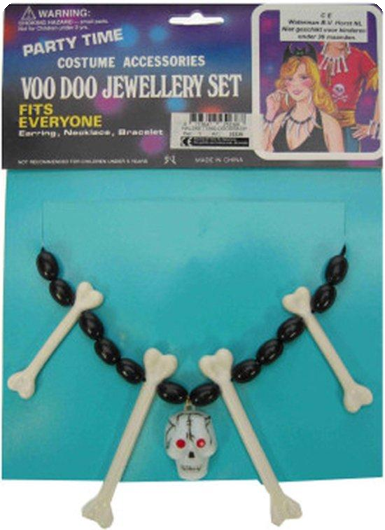 Crâne d'Halloween collier de vaudou homme des cavernes