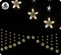 curtains stars  150cm white warm LED