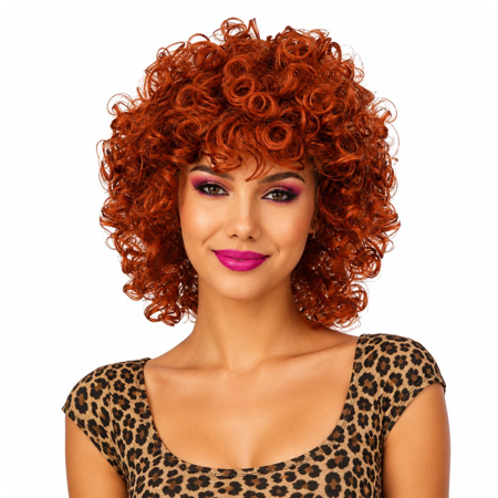 Dames rosse pruik met krullen
