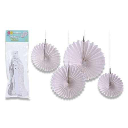 Decoratie waaiers wit (4st)