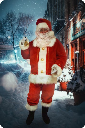 Deluxe Santa Claus Plush with Gold Buttons