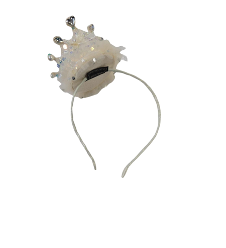 Diadeem tiara op diadeem met strass beige