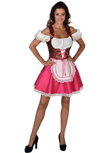 dirndl brocate with roses Fuchsia