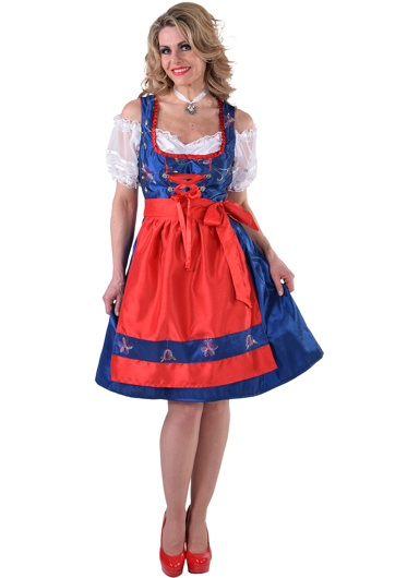 dirndl luxe bleu avec rouge