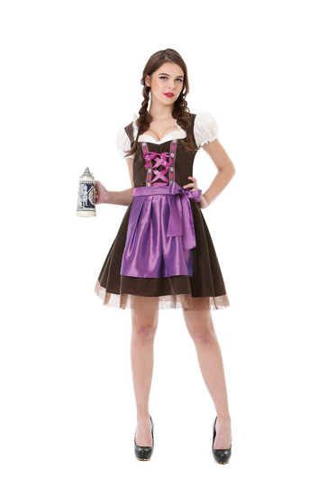 Dirndl Tyrolean dress with purple apron