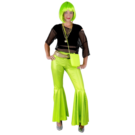 Disco Broek in Neon Groen met Glitter