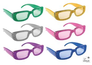 disco glasses square with glitters