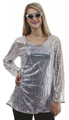 Disco hemd jurk zilver dames