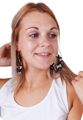Disco oorbellen glitter Brons