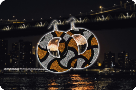 Disco oorbellen glitter Goud