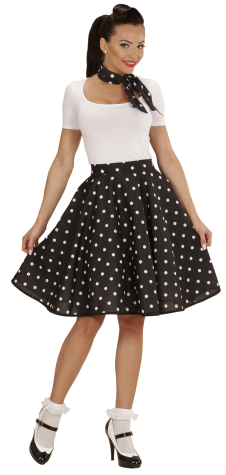 Disco skirt with polka dot and scarf