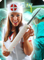 Dokter spuit extra groot