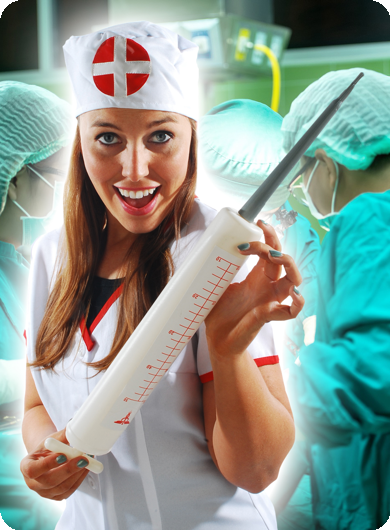 Dokter spuit extra groot