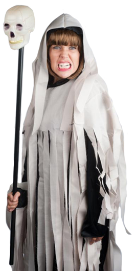 Doodshoofd skull op stok Halloween accessoire