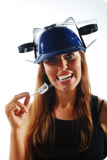 Drinking helmet red or blue