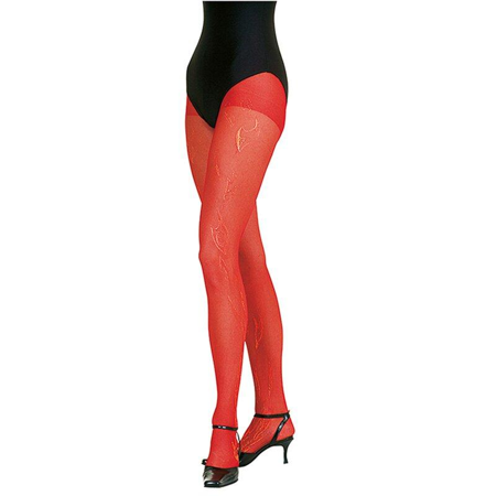 Duivel panty met vlammen voor dames