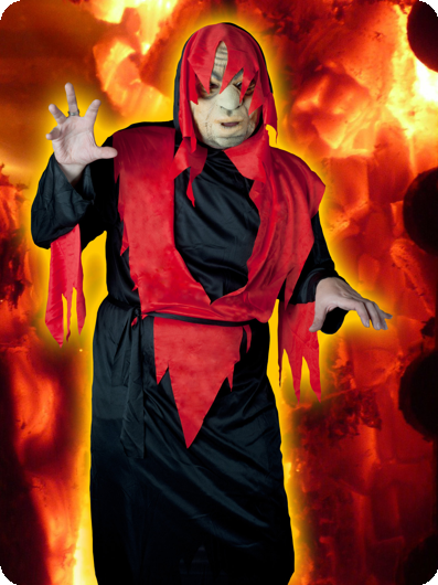 Déguisement diable combattant noir et rouge