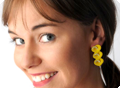 Earrings hearts yellow