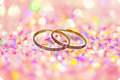 Earrings Large Ring Glitter pink
