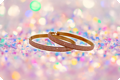Earrings large ring Glitter salmon pink