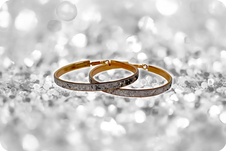 Earrings Large Ring Glitter silver