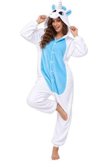 Eenhoorn onesie wit/lichtblauw voor kinderen