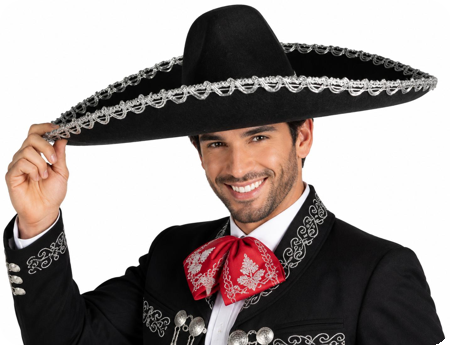 El Mariachi Sombrero Zilver - Traditionele Mexicaanse Hoed