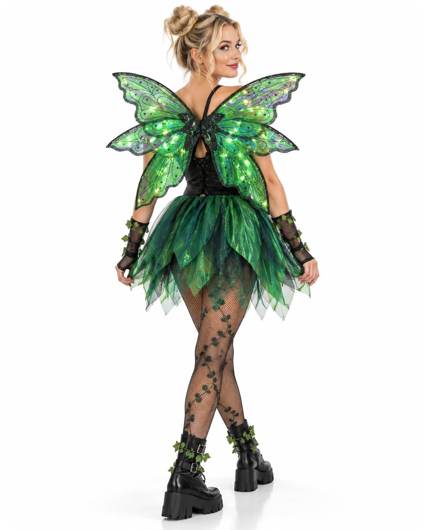 Elf wings metallic with lights.