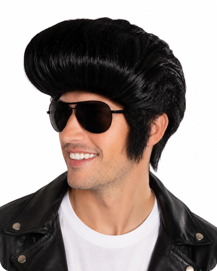 Elvis Rock and Roll Black Wig
