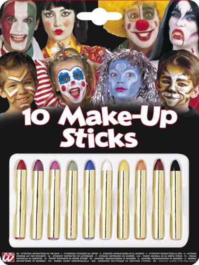 Ensemble de 10 bâtonnets de maquillage