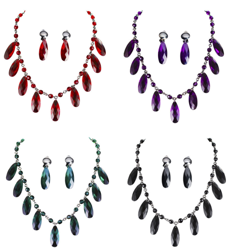 ensemble gothique, collier et boucles d'oreilles