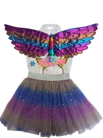 Ensemble licorne trois pièces jupe, ailes, diadème