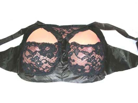 Fake foam breasts with lace bra