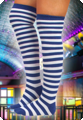 Fashion Knee stocking blue white striped