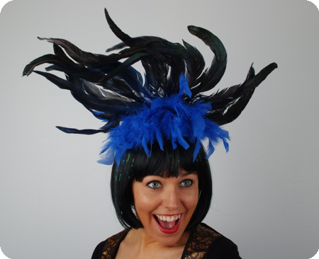 Feather headpiece Brazil Blue