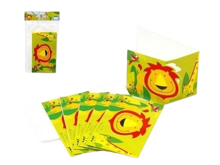 Feestelijke Jungle Uitnodigingen voor Kinderen 9x15 cm - 6-Pack