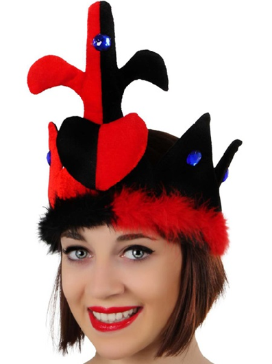 Feestelijke Rood-Zwarte Hartenkroon voor Volwassenen