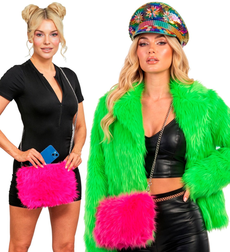 Festival hadntasje roze in pluche