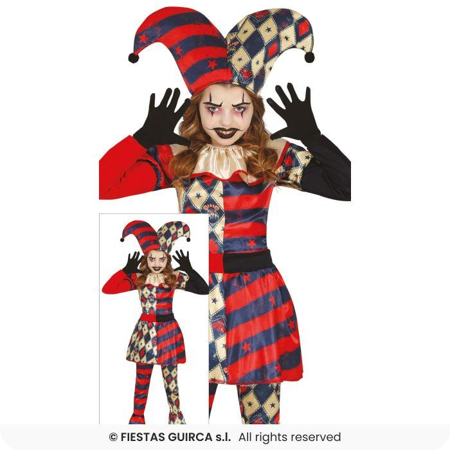 Fille arlequin d'Halloween