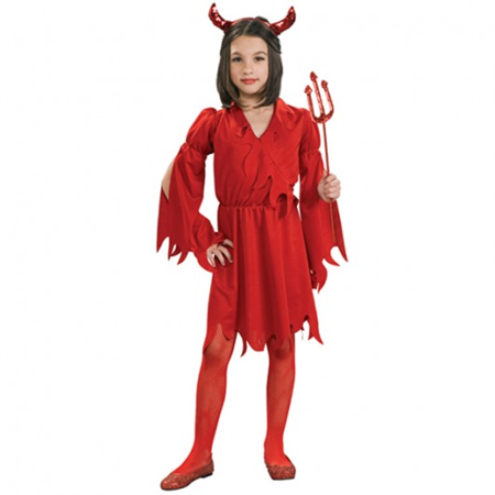 Fille diable rouge costume d'Halloween enfant
