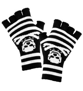 fingerless skull gloves