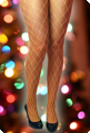 Fishnet stockings bright yellow