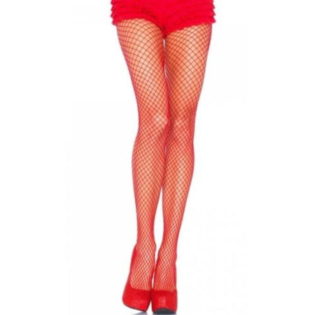 Fishnet tights with medium-sized holes Red