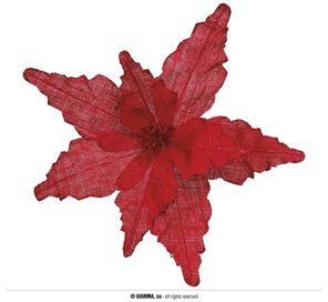fleur déco rouge pour Noël 35cm