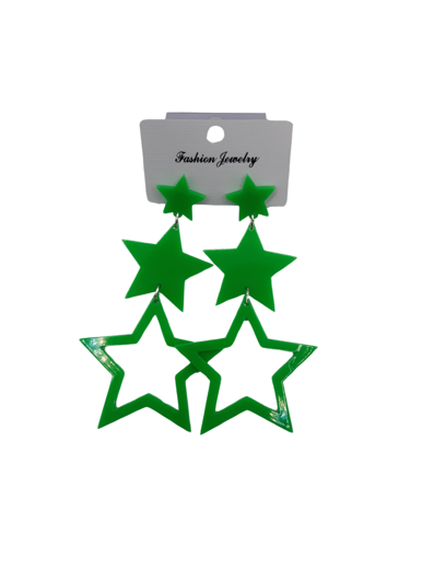 Fluo disco oorringen met sterren