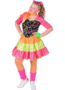 fluo dress 80s for girls